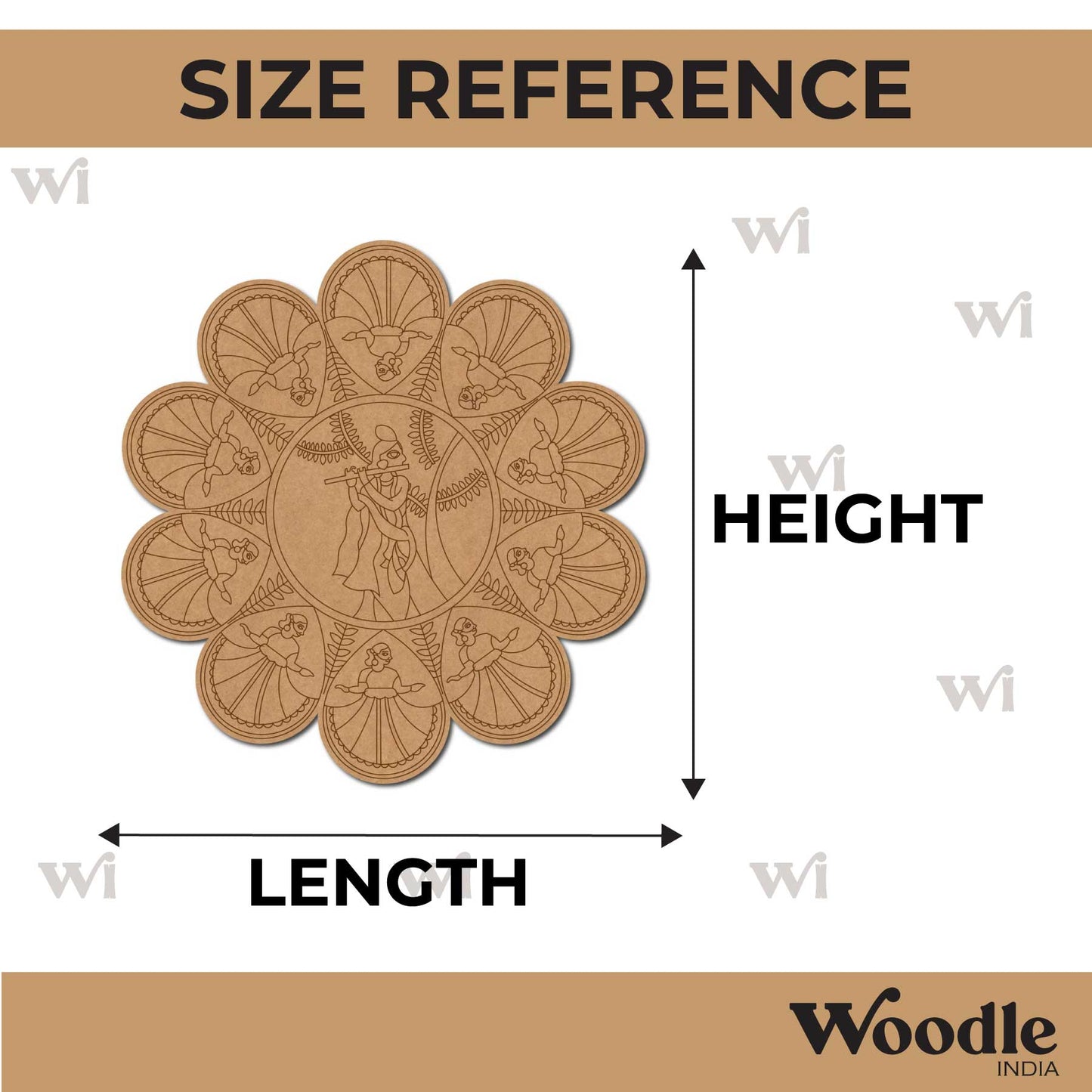 Madhubani Rasleela Pre Marked Base MDF Design 1