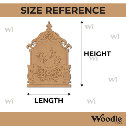 Madhubani Swan Jharokha Pre Marked MDF Design 1
