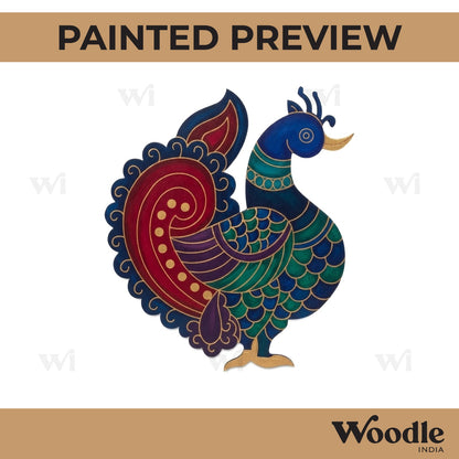 Madhubani Peacock Pre Marked MDF Design 8