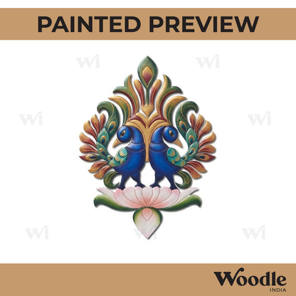 Madhubani Peacocks Motif Pre Marked MDF Design 2