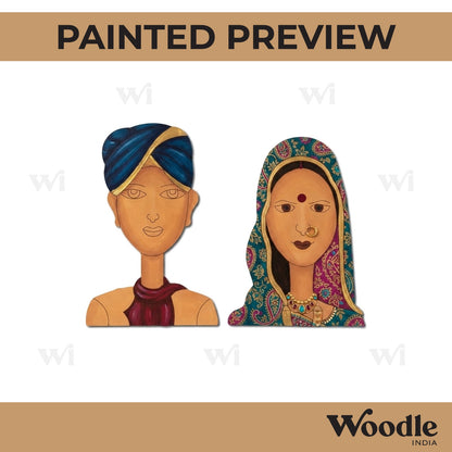Madhya Pradesh Couple Set Pre Marked MDF Design 1