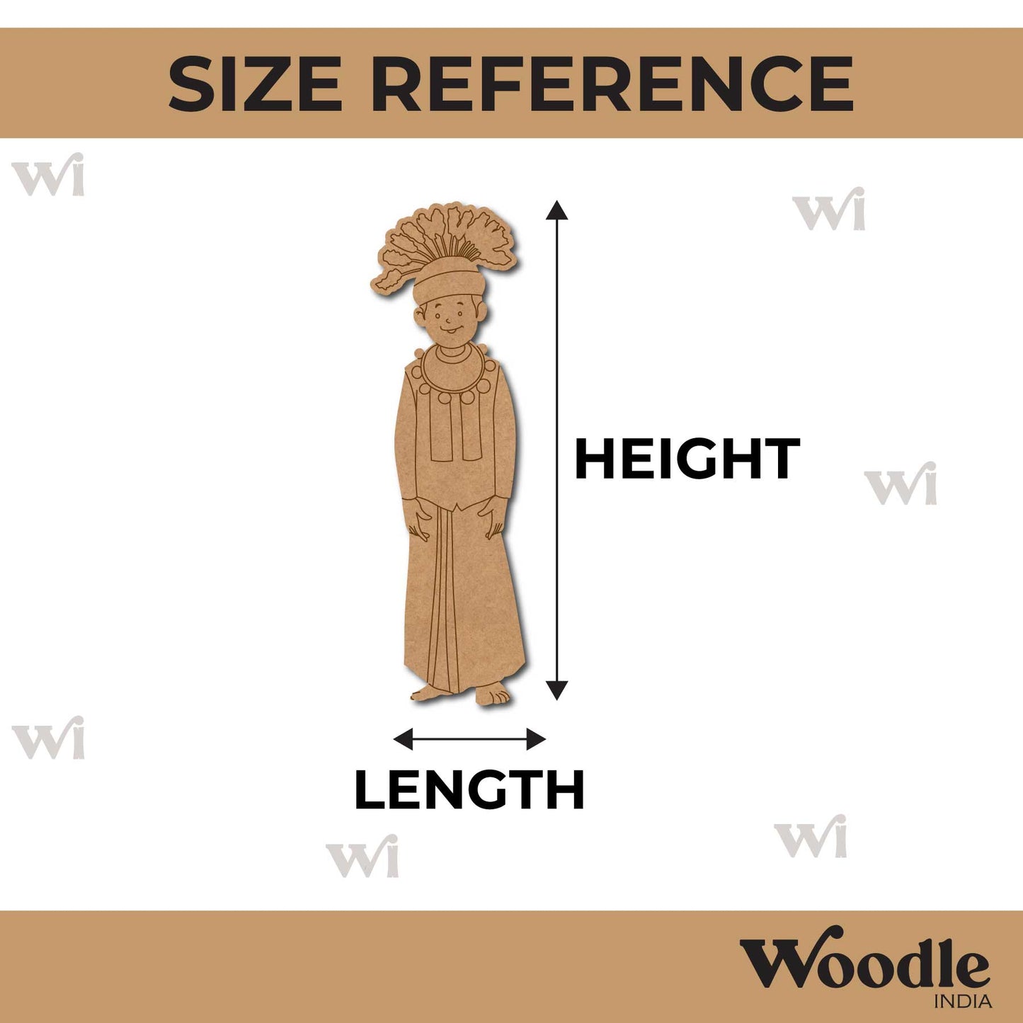 Madhya Pradesh Tribal Man Pre Marked MDF Design 1