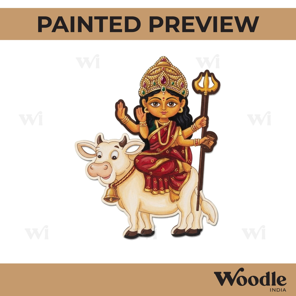 Mahagauri Goddess Durga Pre Marked MDF Design 1