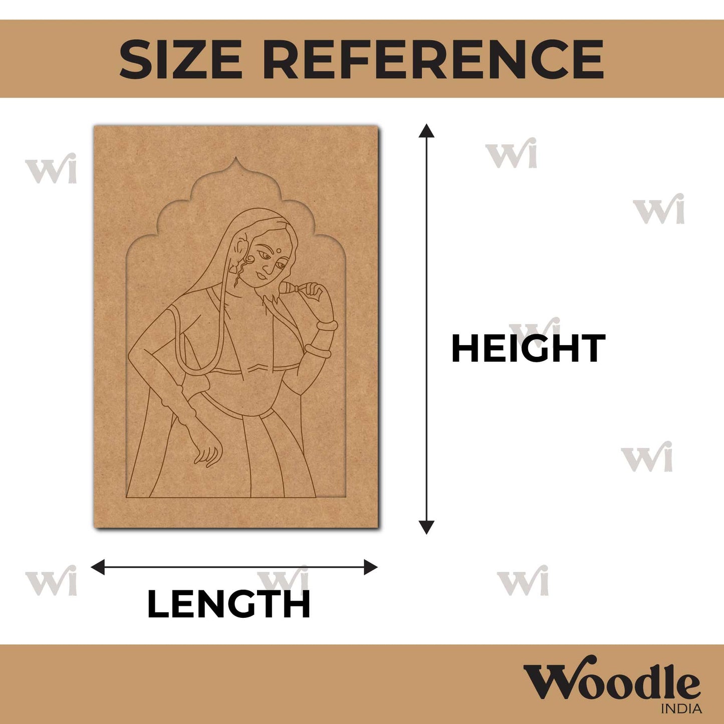 Maharaja Bani Thani Jharokha Pre Marked MDF Design 6