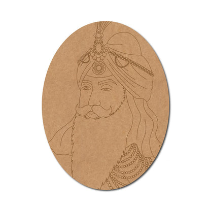 Maharaja Ranjit Singh Pre Marked Oval MDF Design 1