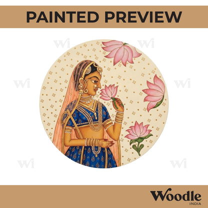 Maharani Bani Thani Lotus Pre Marked Round MDF Design 1