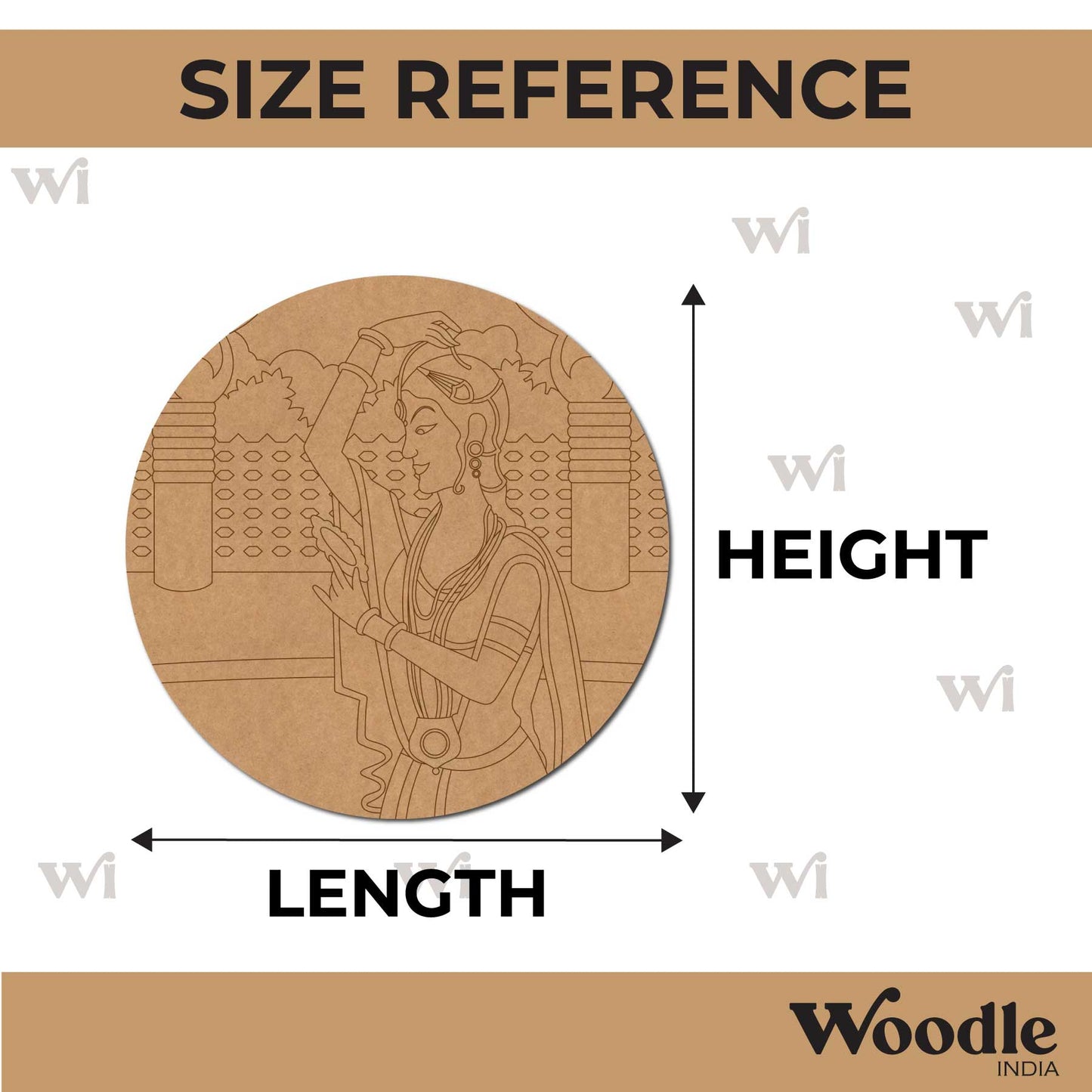 Maharani Bani Thani Pre Marked Round MDF Design 2