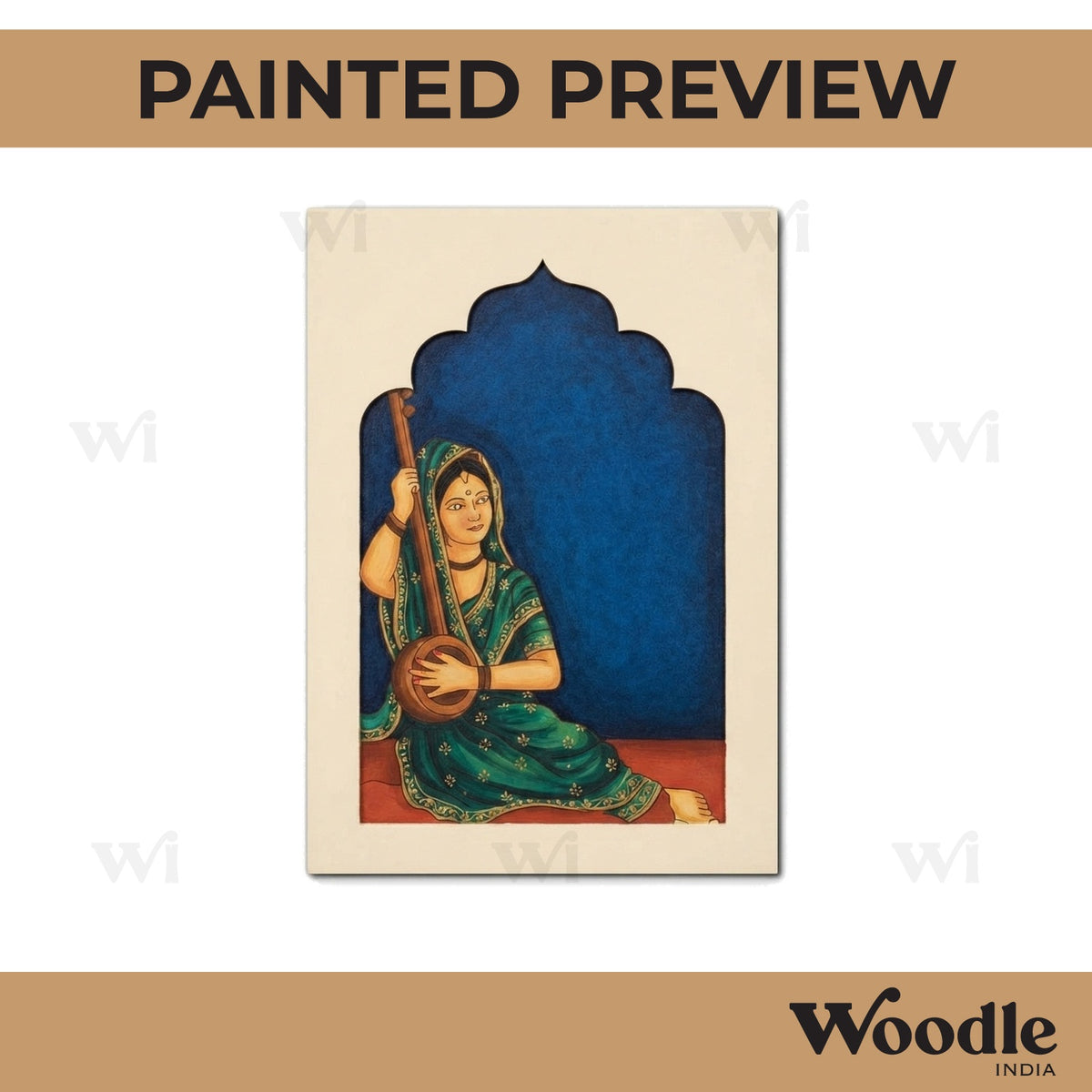 Maharani Bani Thani Sitar Jharokha Pre Marked MDF Design 1