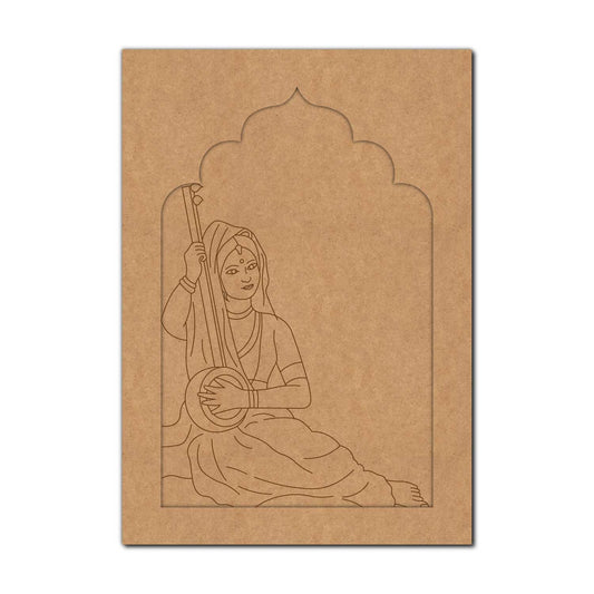 Maharani Bani Thani Sitar Jharokha Pre Marked MDF Design 1