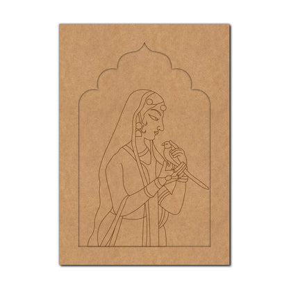 Maharani Bani Thani With Parrot Jharokha Pre Marked MDF Design 2