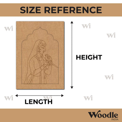 Maharani Bani Thani With Parrot Jharokha Pre Marked MDF Design 2