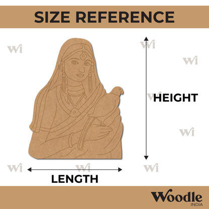 Maharani Bani Thani With Parrot Pre Marked MDF Design 1