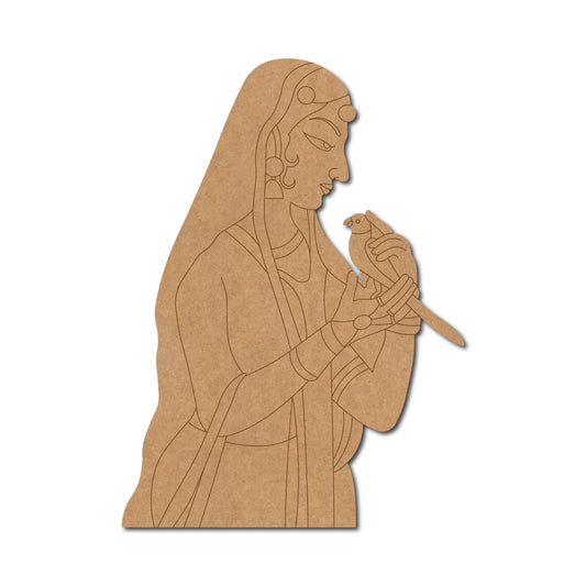 Maharani Bani Thani With Parrot Pre Marked MDF Design 2