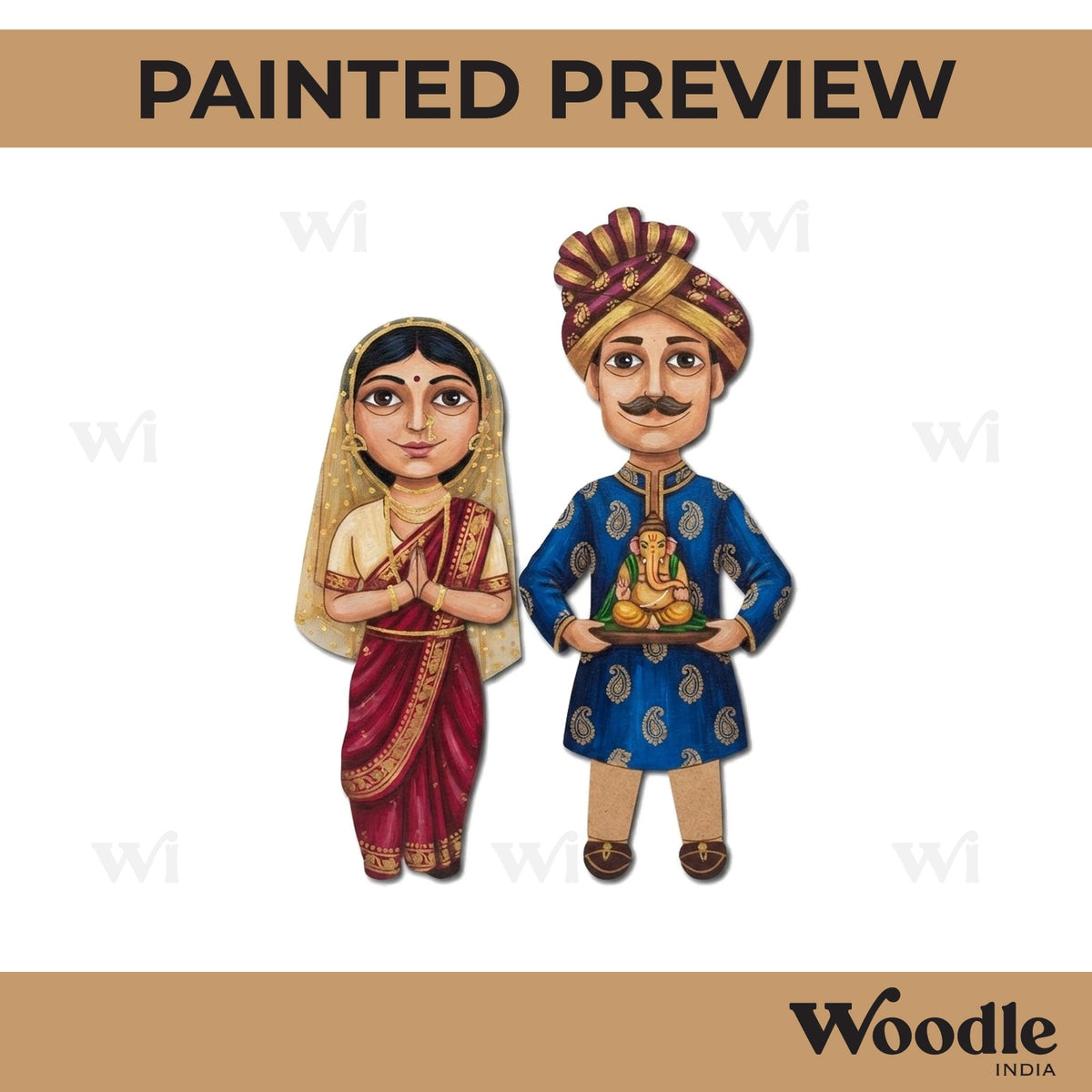 Maharashtra Couple Set Pre Marked MDF Design 1