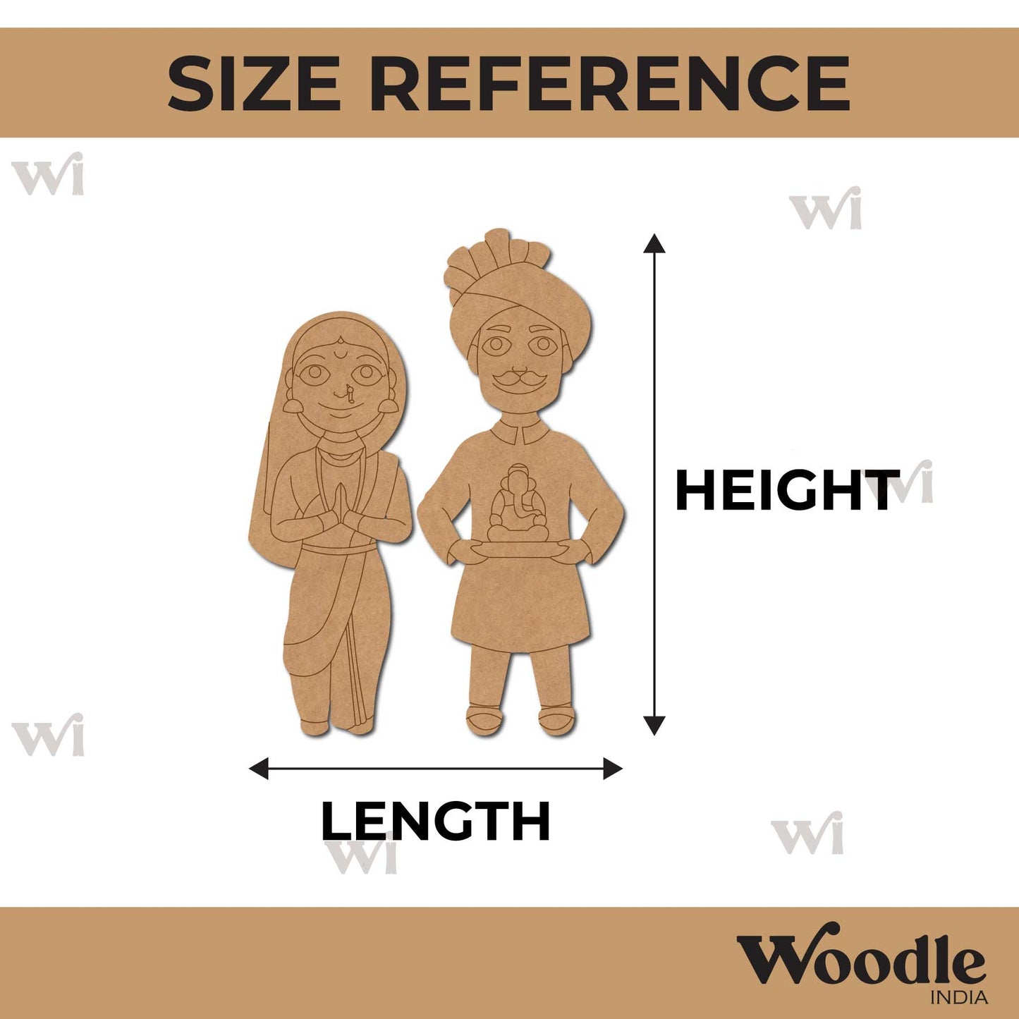 Maharashtra Couple Set Pre Marked MDF Design 1
