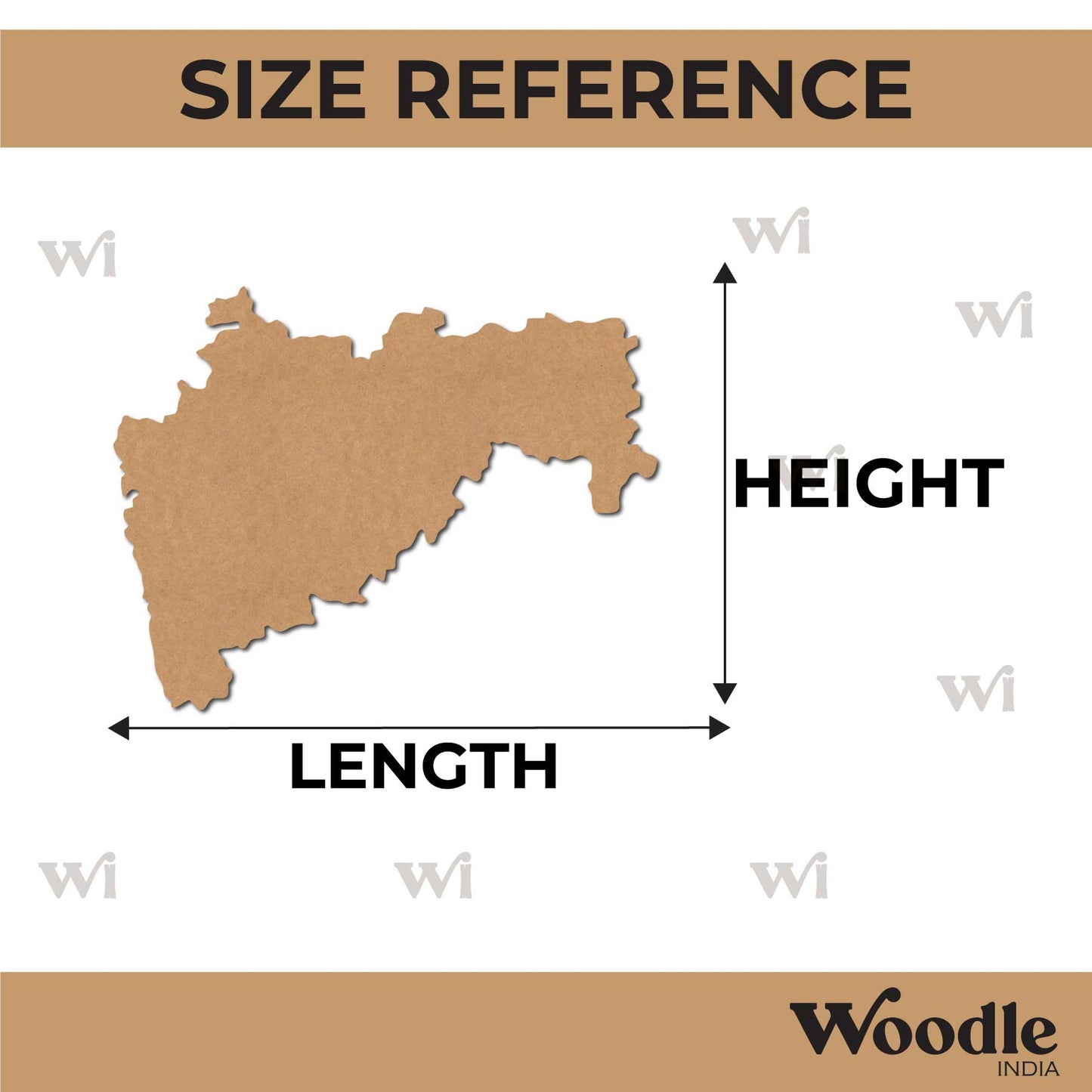 Maharashtra Map Cutout MDF Design 1