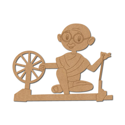 Mahatma Gandhi Spinning Thread Pre Marked MDF Design 1