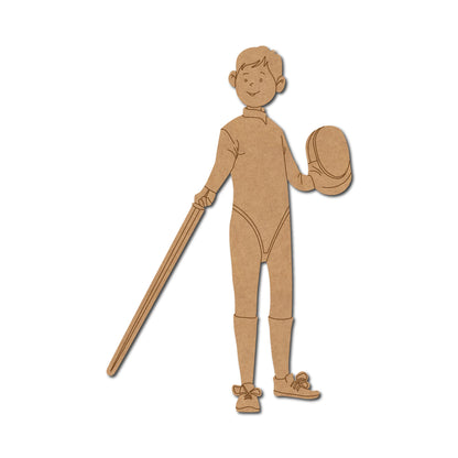 Male Fencing Player Pre Marked MDF Design 1