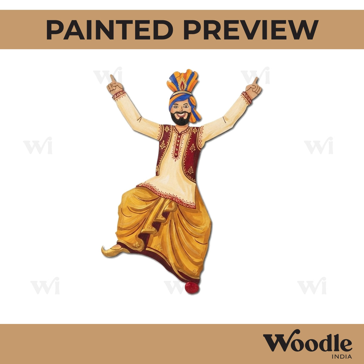 Man Doing Bhangra Pre Marked MDF Design 2