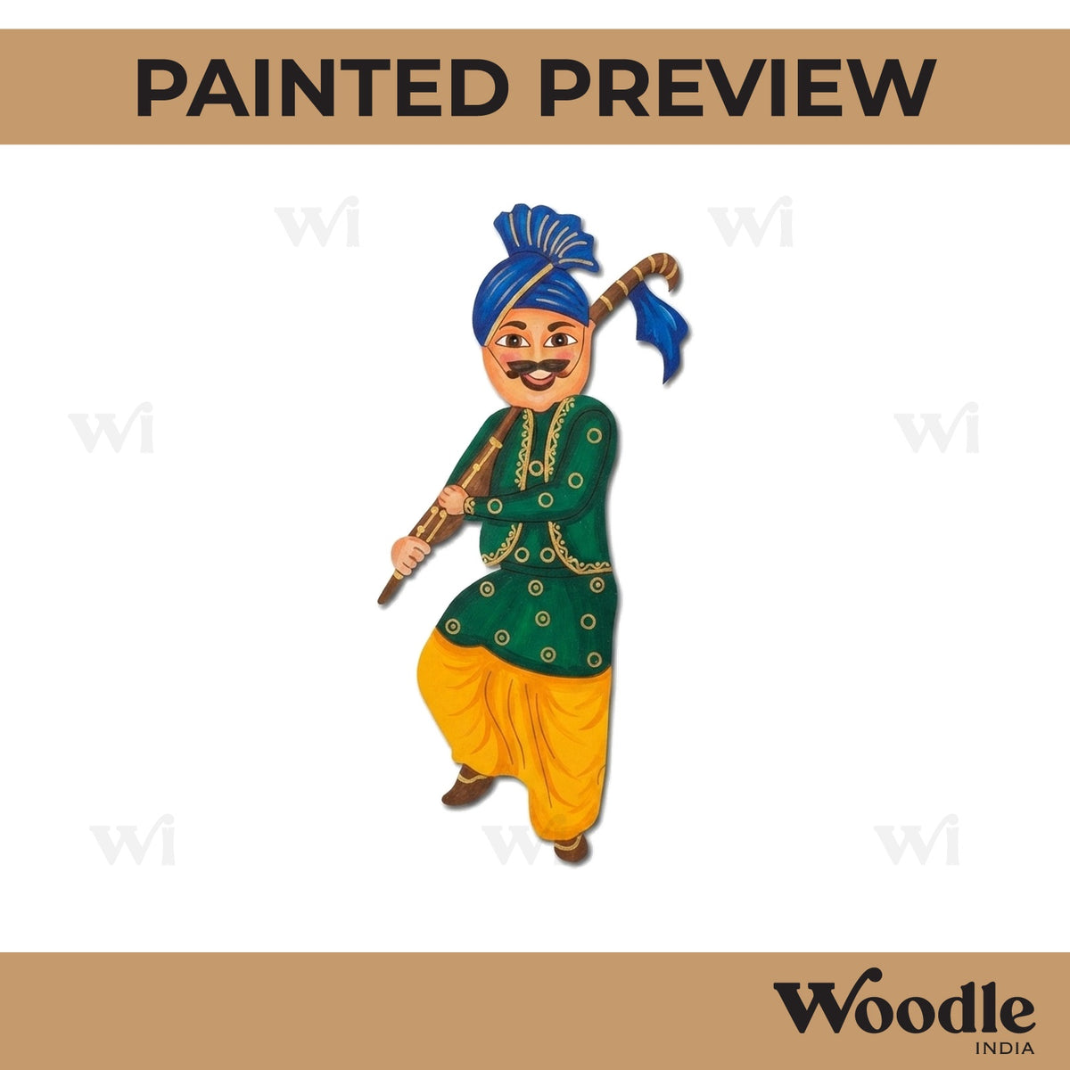Man Doing Bhangra Pre Marked MDF Design 5
