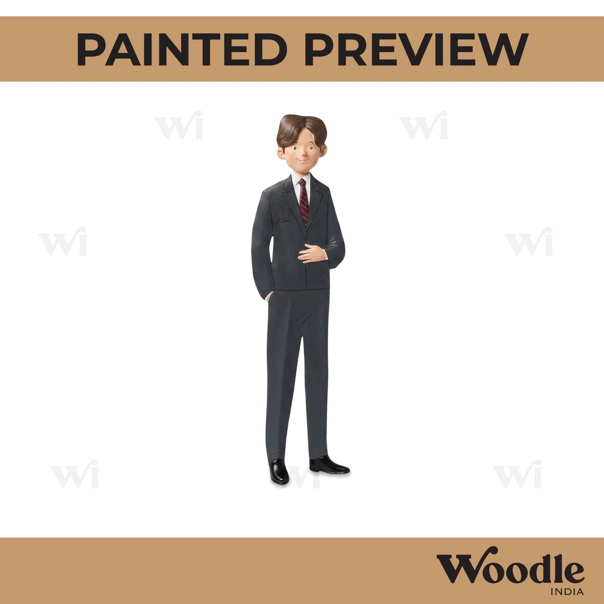 Man In Business Suit Pre Marked MDF Design 2