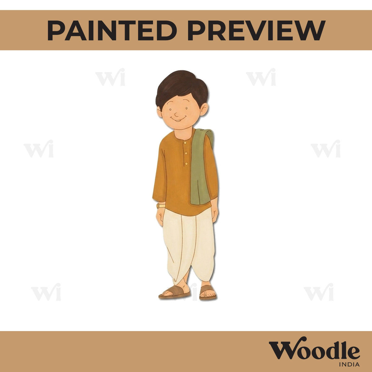 Man In Dhoti Pre Marked MDF Design 1