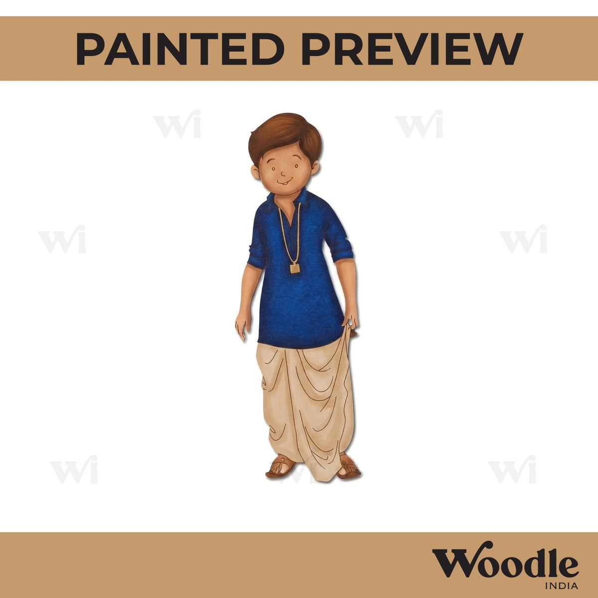 Man In Dhoti Pre Marked MDF Design 2