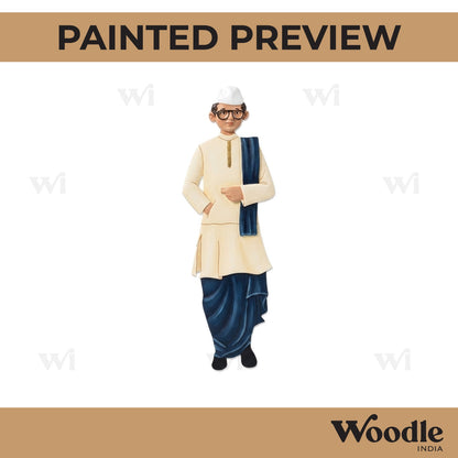 Man In Gandhi Topi Pre Marked MDF Design 1