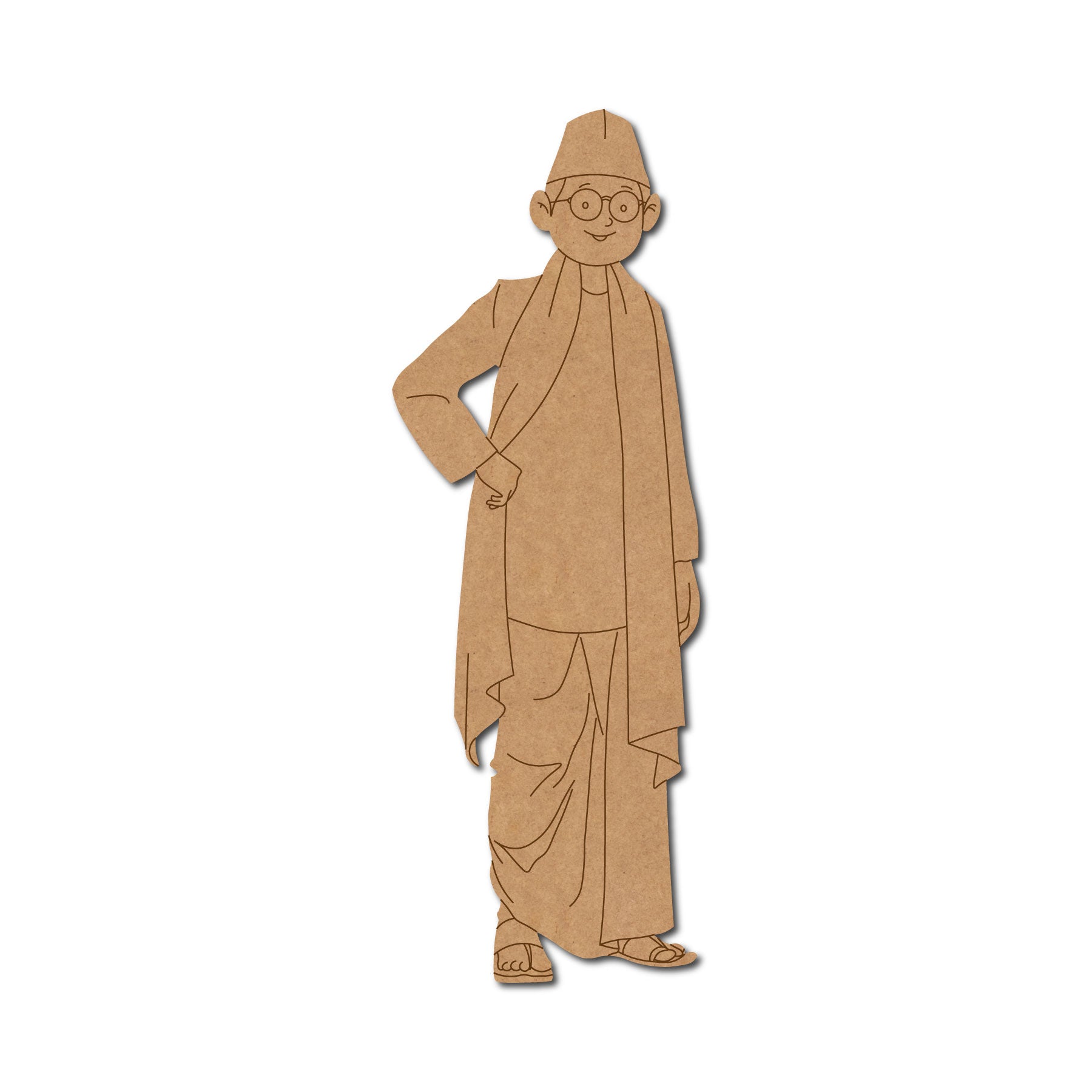 Man In Gandhi Topi Pre Marked MDF Design 2 – Woodle India