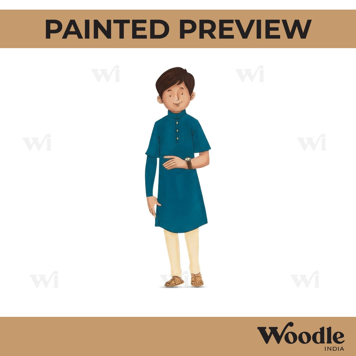 Man In Modi Kurta Pre Marked MDF Design 1