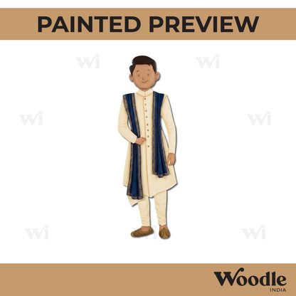 Man In Sherwani Pre Marked MDF Design 1