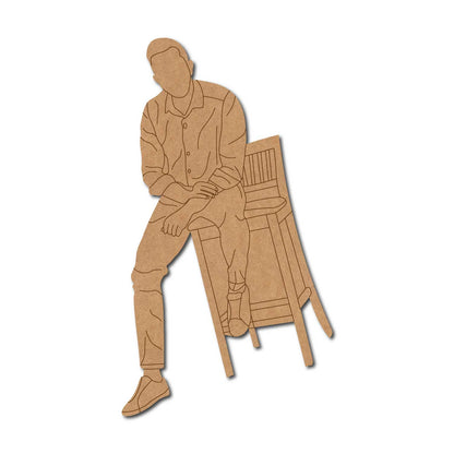 Man On Chair Pre Marked MDF Design 1