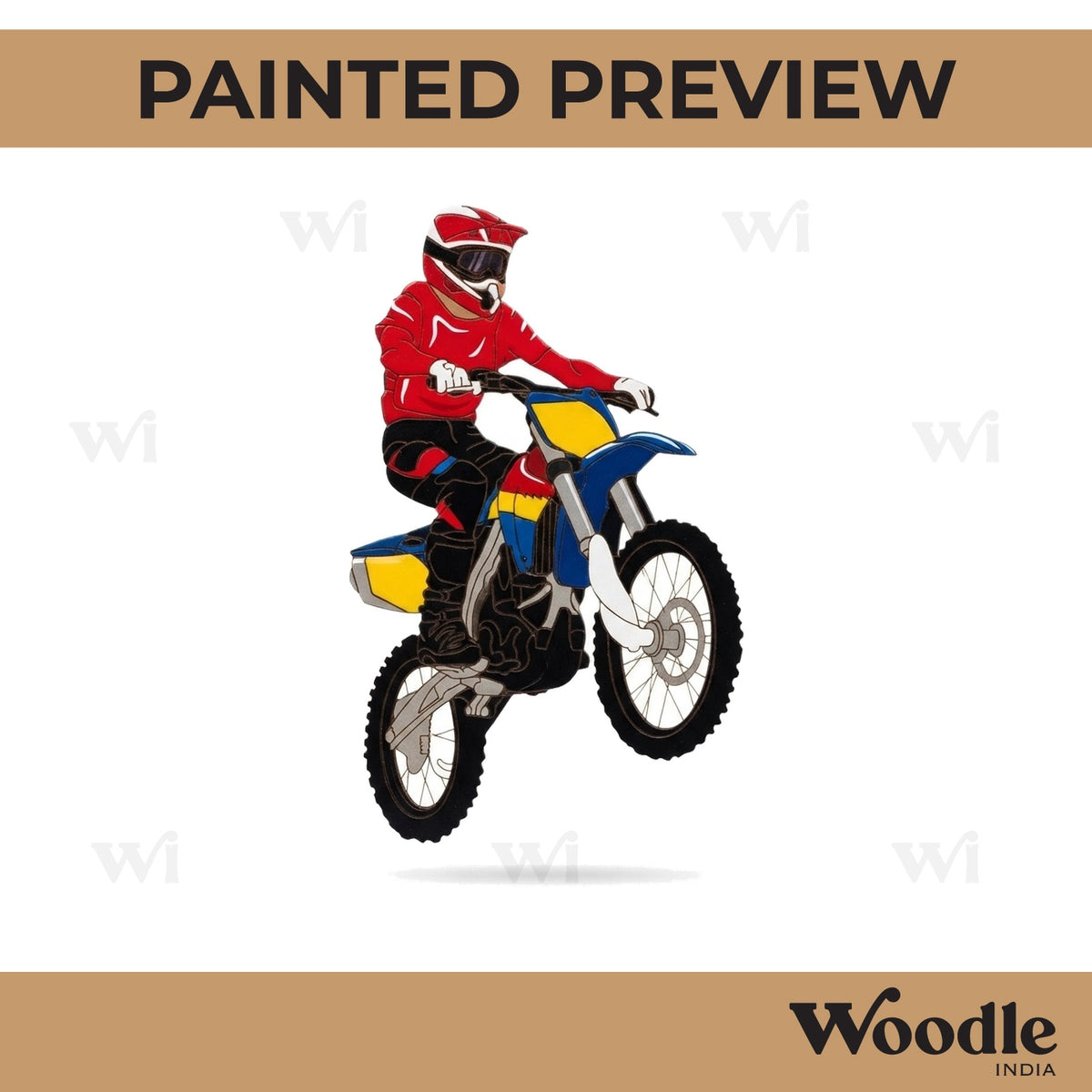 Man On Dirt Bike Pre Marked MDF Design 1