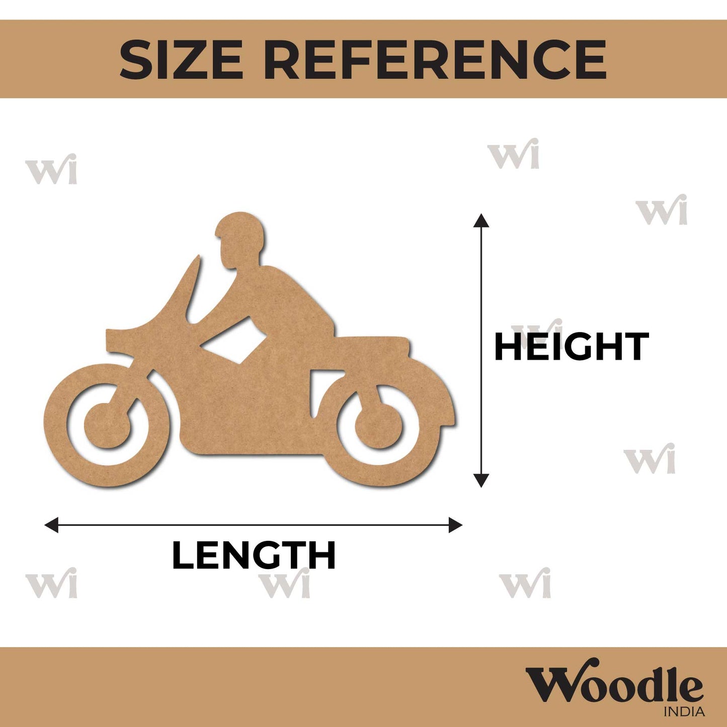Man On Motorcycle Cutout MDF Design 1