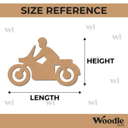 Man On Motorcycle Cutout MDF Design 1