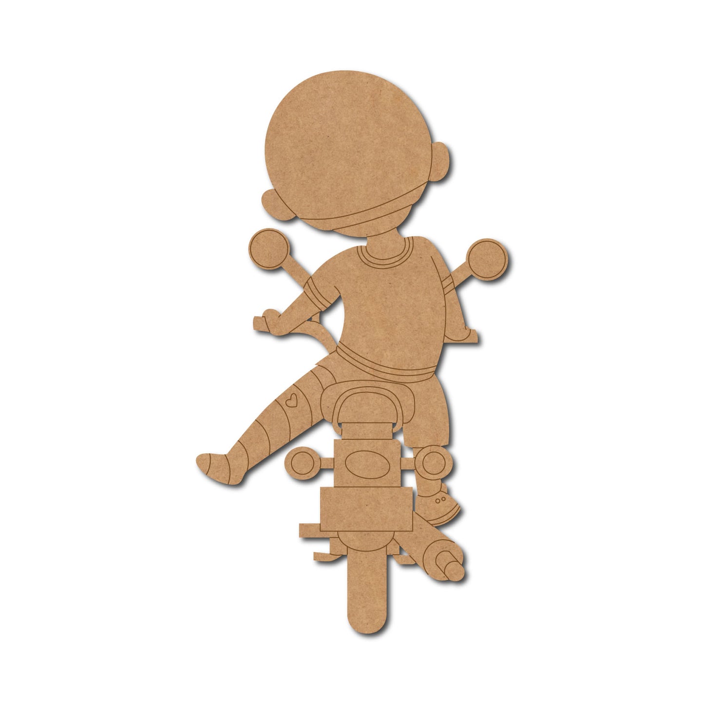 Man On Scooter Pre Marked MDF Design 1