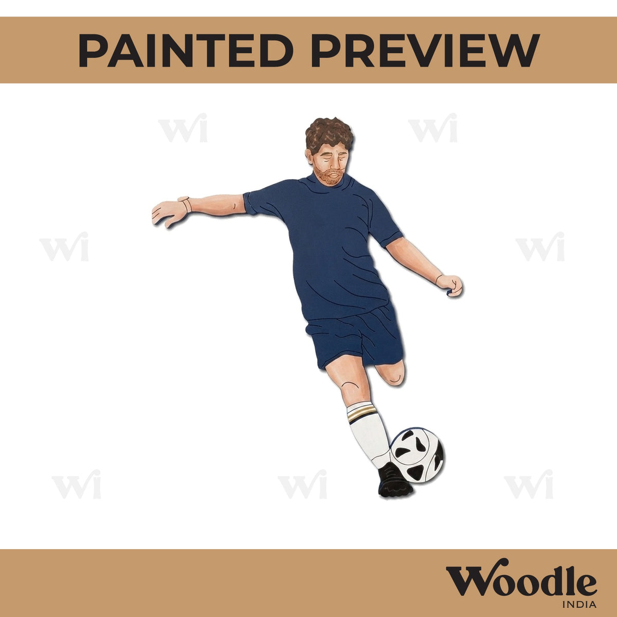Man Playing Football Pre Marked MDF Design 1