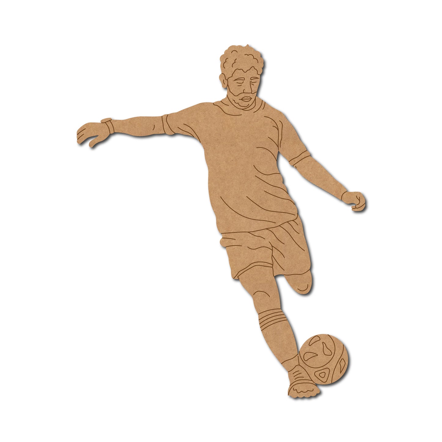 Man Playing Football Pre Marked MDF Design 1