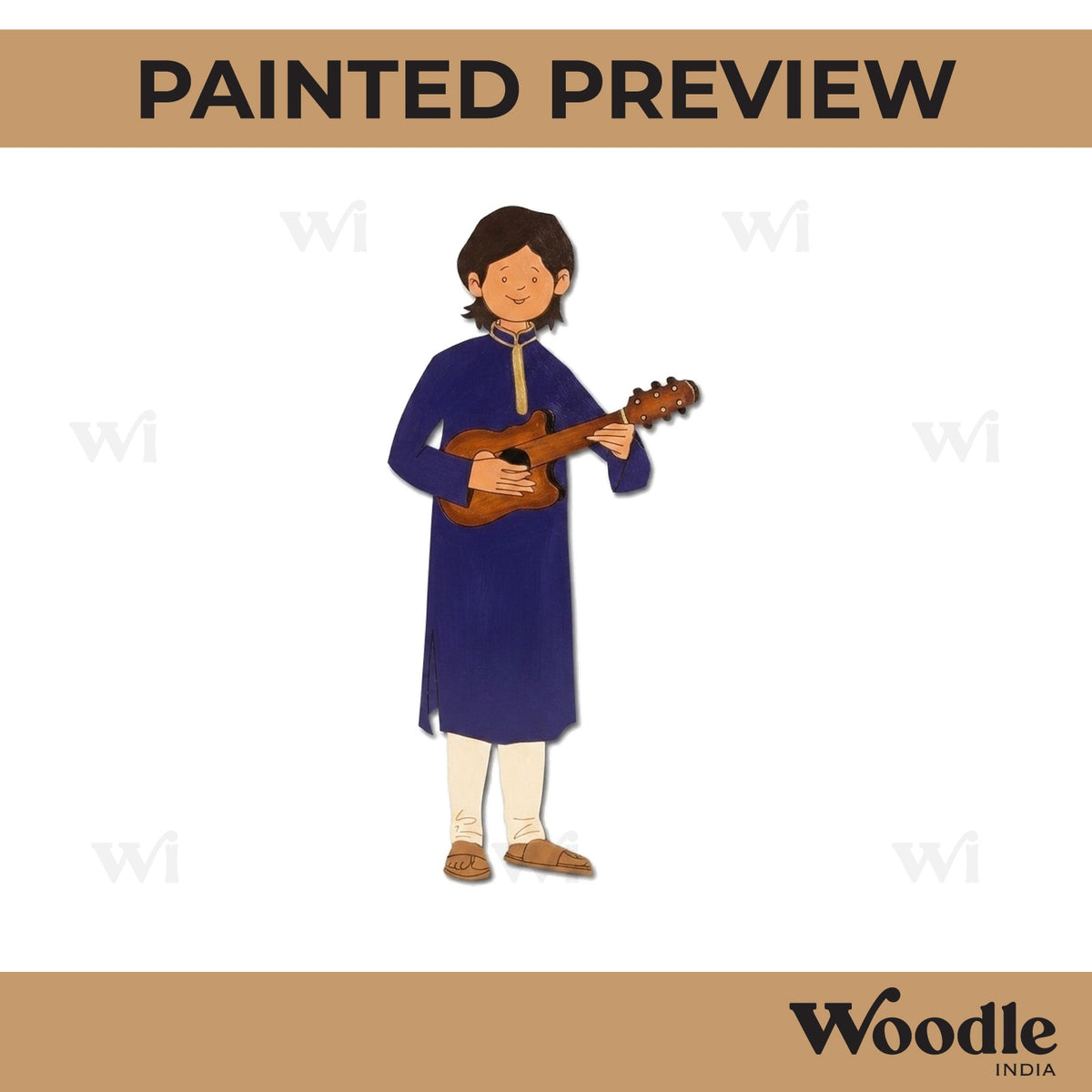 Man Playing Mandolin Pre Marked MDF Design 1