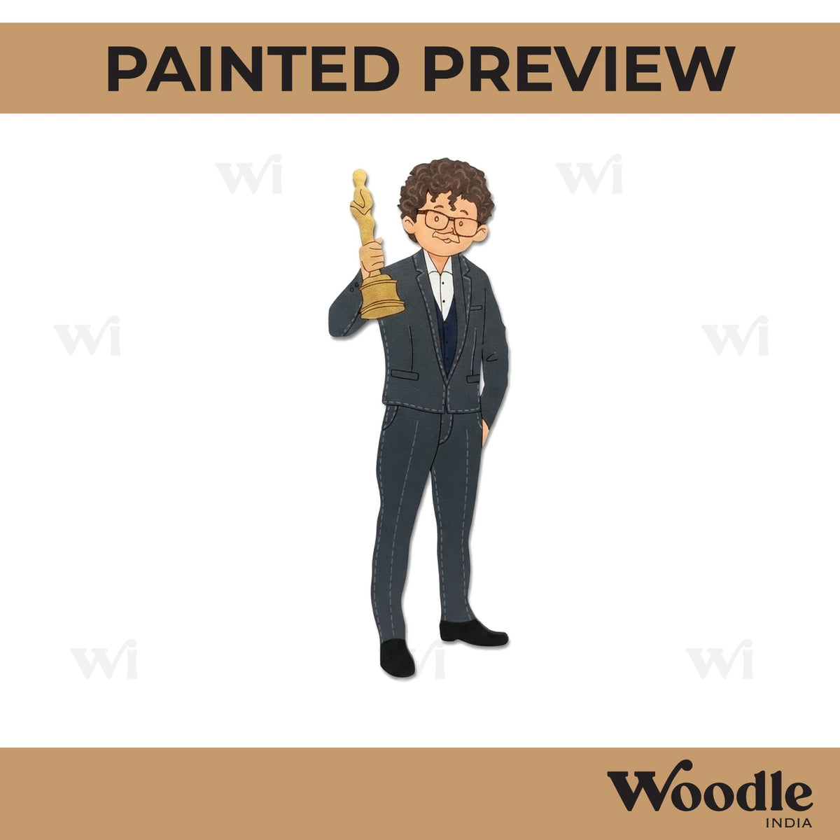 Man With Award Pre Marked MDF Design 1