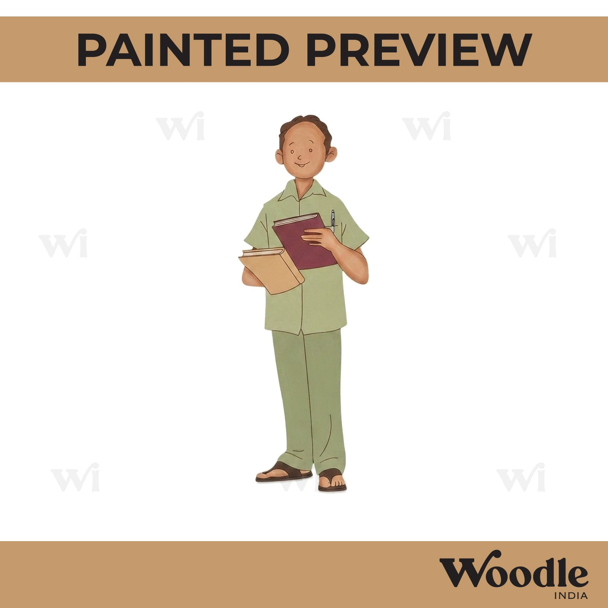Man With Books Pre Marked MDF Design 1