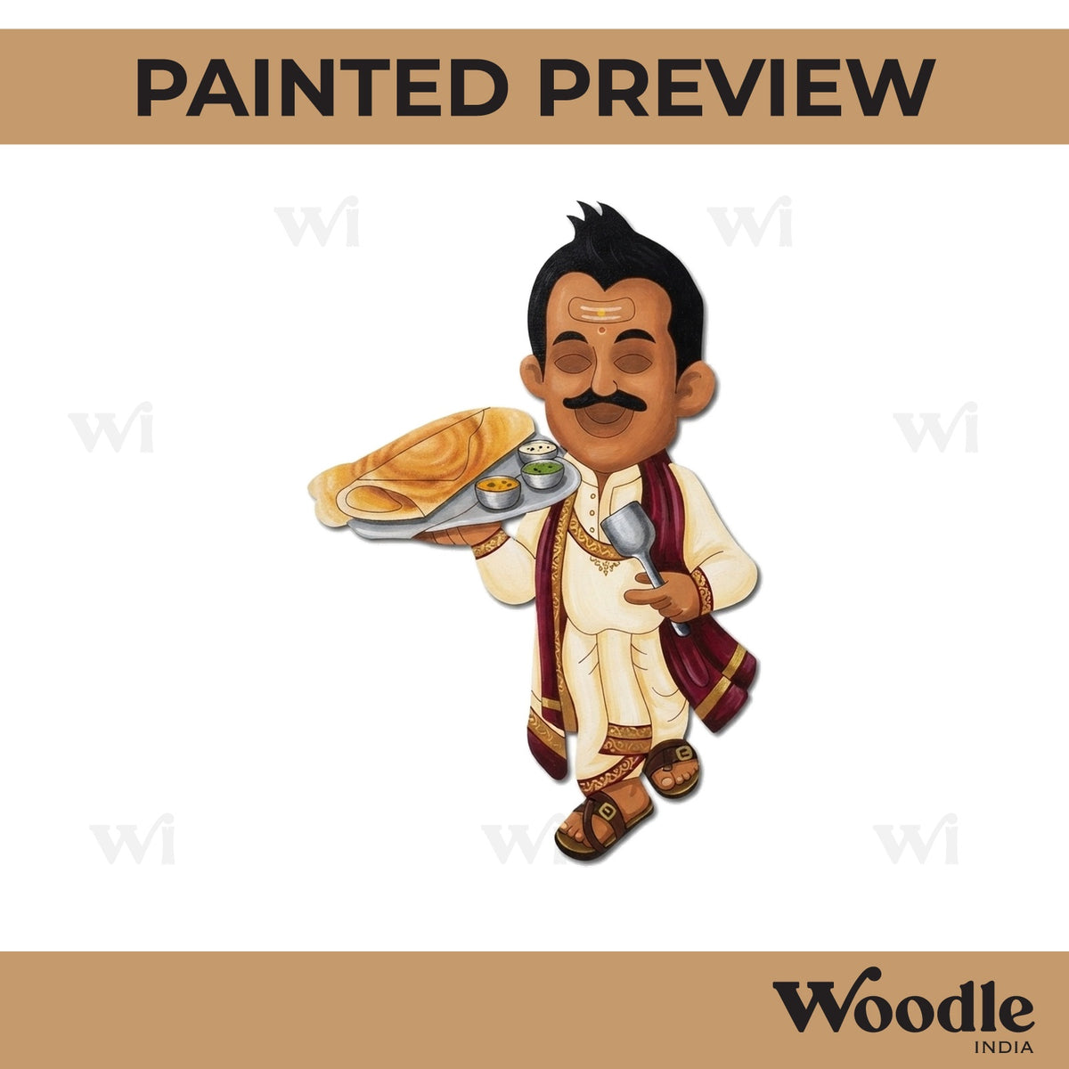 Man With Dosa Pre Marked MDF Design 1