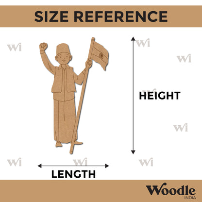 Man With Flag Pre Marked MDF Design 1