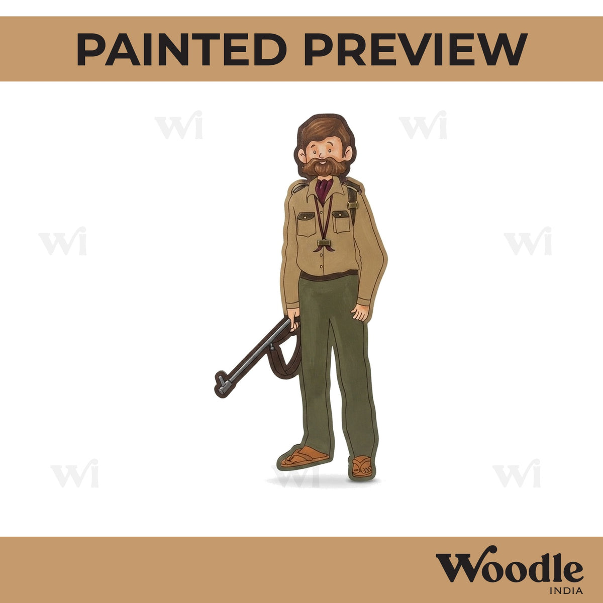 Man With Gun Pre Marked MDF Design 1