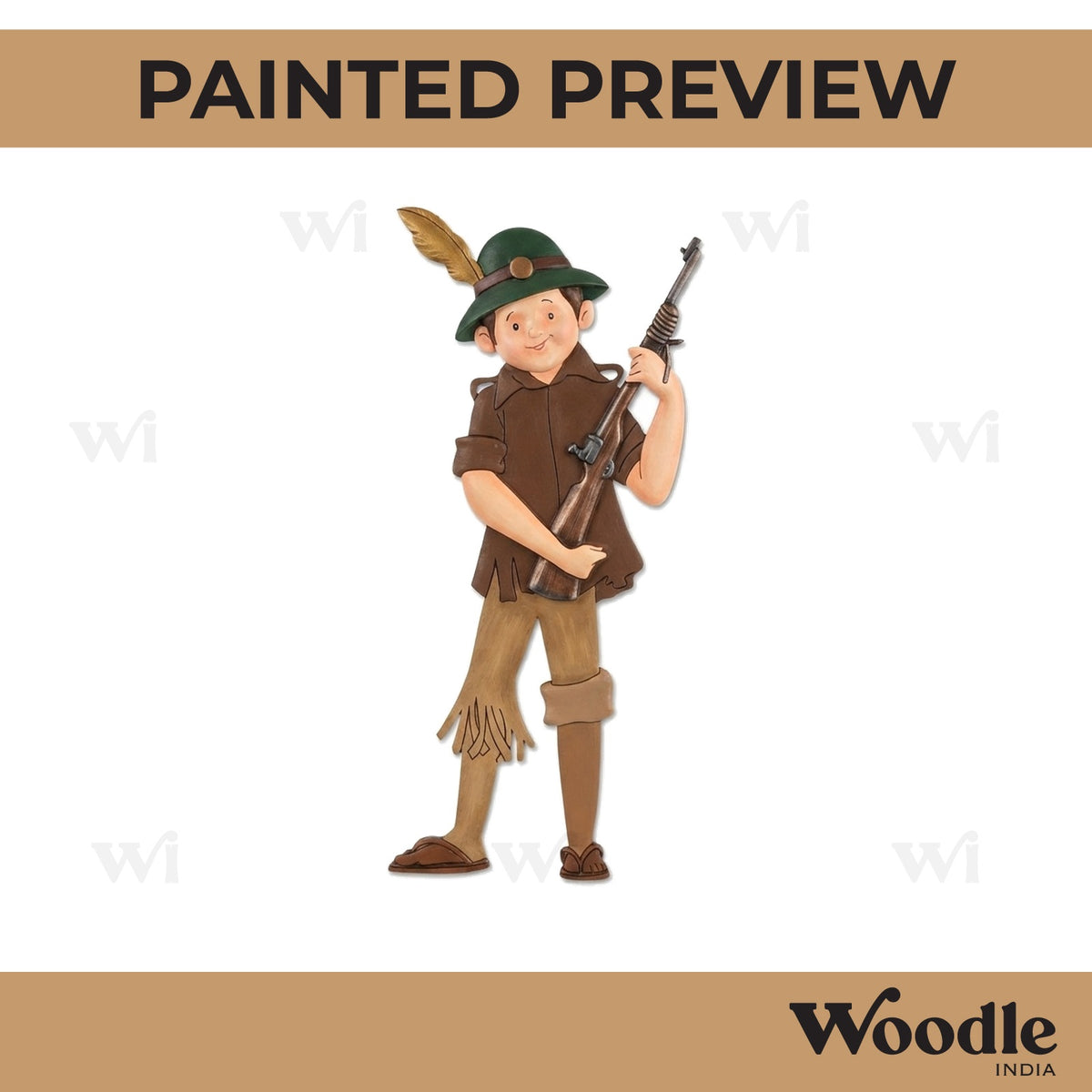 Man With Gun Pre Marked MDF Design 2