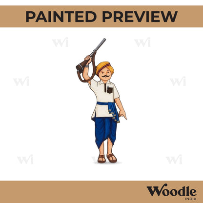 Man With Gun Pre Marked MDF Design 3
