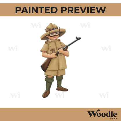 Man With Gun Pre Marked MDF Design 4