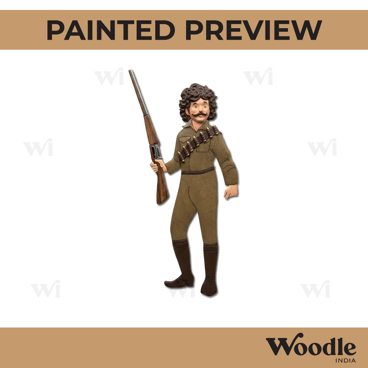 Man With Gun Pre Marked MDF Design 5