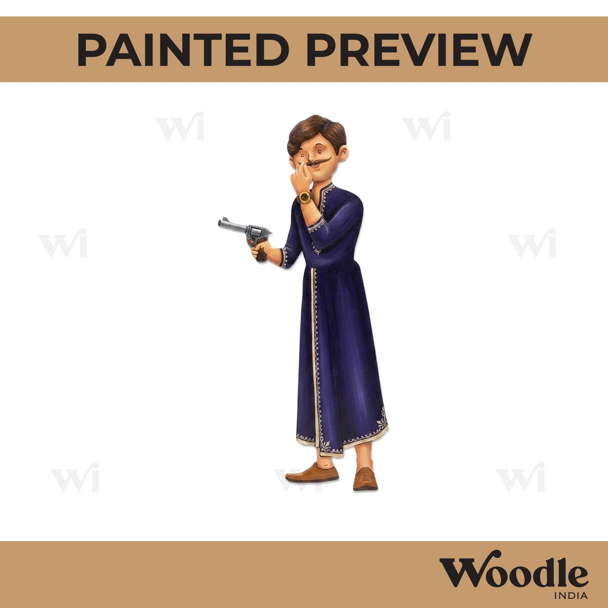 Man With Gun Pre Marked MDF Design 6