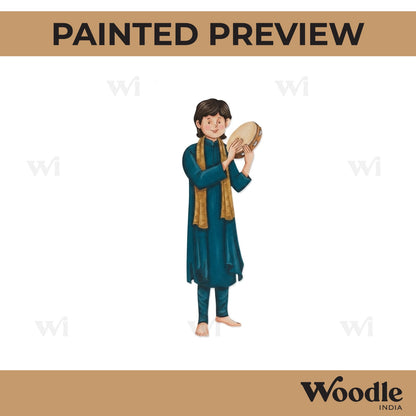 Man With Hand Drum Pre Marked MDF Design 1